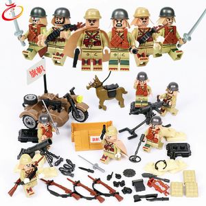 DL71012 WWII Soldier Minifigs Second Sino-Japanese War Mini Toy Figures Japan Army Military Building Blocks