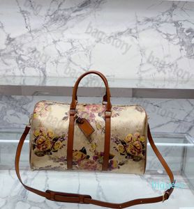 Borsa da viaggio 45 cm Fiore da giardino Donna Aeroporto Viaggi Bagagli Designer Valigia di grande capacità Uomo Sport Basket Bagagli Borsa a tracolla Cross Body