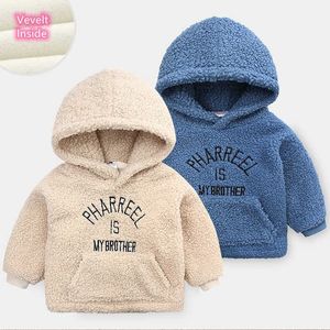 Pullover Autumn Winter 3 4 6 8 10 12 Years Sport Pocket Coll Color Thord بالإضافة إلى Hoodies Fleece Polar Velvet Polar For Baby Kid Boy 220924