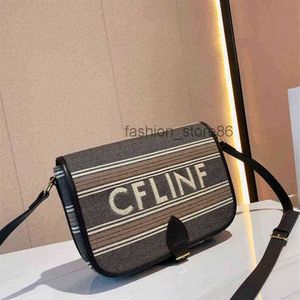 evening Bags New fashion bag Arc de Triomphe camera bag stripe canvas small square bag men's and women's versatile One Shoulder bags