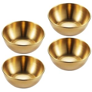 Dishes Plates 4pcs Golden Sauce Dish Appetizer Serving Tray Stainless Steel Sauce Dishes Spice Plates Kitchen Supplies Plates Spice Dish Plate 220922