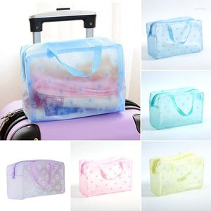 Aufbewahrungsboxen 1PC Kreative wasserdichte transparente PVC-Kosmetiktasche Tragbare Reisewaschbeutel Home Outing Komprimierte Duschhandtasche