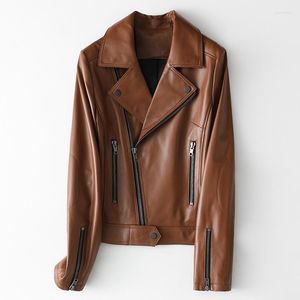 Women's Leather Women's & Faux 2022 Spring Haining Jacket Motorcycle Wear Slim Sheep Lambskin