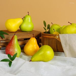 Party Decoration 1pc Artificial Pear Model Fake Fruit Green Colour Fragrant Snow Home Living Room Table Tray Props