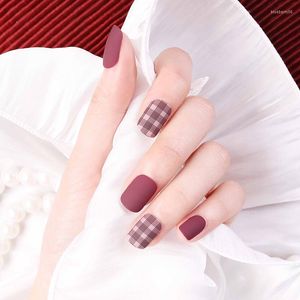 False Nails Press On Nail Tips Kort för kvinnor Akryl Square Lady Fake Stick Diy Manicure 30st/Set