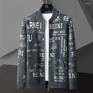 Maglioni da uomo di fascia alta personalizzato stampato cardigan in ciniglia da uomo 2022 tendenza maglione casual autunno inverno cappotto lavorato a maglia spessa da uomo