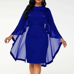 Casual Dresses Fashion Women Cape Slim Fits Round Collar Cocktail Party Banquet Bodycon Dress Collar Cocktail Party Banquet Bodycon Dress Y2209