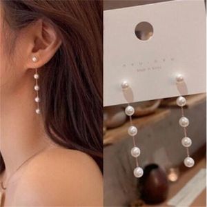 Charm Women's Pearl Earrings Long Chain Tassel Studörhängen Fashion Jewelry GC1640
