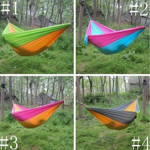 Hammock Parachute podwójny lekki nylon hamak dorosły kemping na zewnątrz Halowe hamaki przetrwanie ogród huśtawka polowanie spanie rrb15802