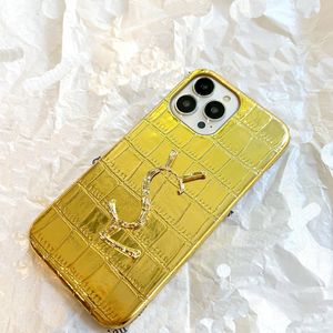 Obudowy telefonu komórkowego Golden iPhone 15 14 Case Designer Połączenia telefonu komórkowego Suit iPhone 12 Pro Promax luksusowa marka premium foneecazy 13 13pro 13 Promax Dwa kolory rxxh