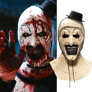 Maski imprezowe Przerażające maska ​​horror przerażający tusz do rzęs Halloween Cosplay Art The Clown Killer Terror Masque Horreur Joker Men Thriller 220926 220926