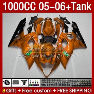 Injection Mold Fairings For SUZUKI GSXR 1000 CC 1000CC K5 05-06 Bodywork 157No.147 GSXR-1000 GSX R1000 GSXR1000 05 06 GSX-R1000 2005 2006 OEM Fairing & Tank orange stock