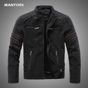 Männer Leder Faux Männer Winter Marke Jacke Casual Motorrad Innere Fleece PU Mantel Jacken Herren Kleidung Streetwear 220924