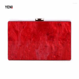 Torby wieczorowe portfel kobiety Messenger Bag marka moda solidna torebka marmurowy czerwony luksusowe małe ramię swobodne sprzęgło