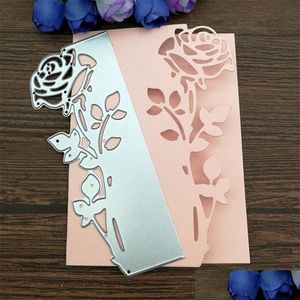 Other Event Party Supplies Rose Leaves Border Metal Cutting Dies Stencils Die Cut For Diy Scrapbooking Album Paper Card Embossing Dr Dhjca