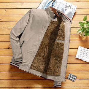 Jaquetas masculinas jaqueta de outono masculino lã forrada quente casual cagar roupas roupas de outono fora roupas de trabalho roupas de cor sólida