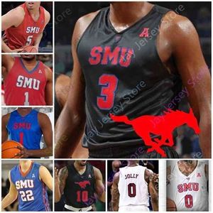 Mitch Custom 2020 SMU Mustangs Jersey NCAA College Tyson Jolly Isiaha Mike Feron Hunt Ethan Chargois CJ White Emmanuel Bandoumel