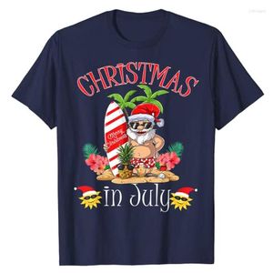 メンズTシャツメンズTシャツ2022アニメTシャツクリスマス7月のシャツ面白いサンタサマービーチバケーションスーパーエッジコットンハラジュク