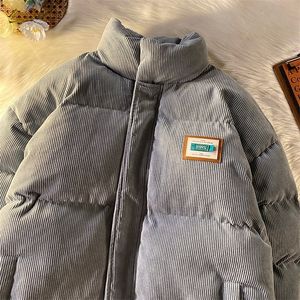 メンズダウンパーカー冬コートウォームコーデュロイコットンマレスジャケットウィンドブレーカーパッド入りメンズ服220924