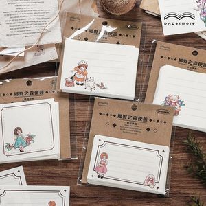 أوراق لطيف Fairy Girl Memo Pad Retro Message Notes Materative Paper Paper Stationery Supplies