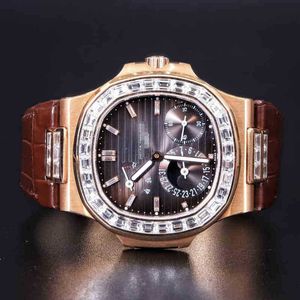 Designer Watch Watches For Mens Mechanical Custom Diamond Set med Moissanite Diamonds Swiss Brand Wristatches EFSC