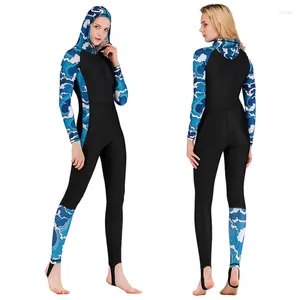 Swimwear f￩minin Femmes Lycra Full Body WetShip WetSuit One-pi￨ce Garde ￩ruption cutan￩e avec Cap Diving Scuba Upf 50 UV Protection Swimsuit