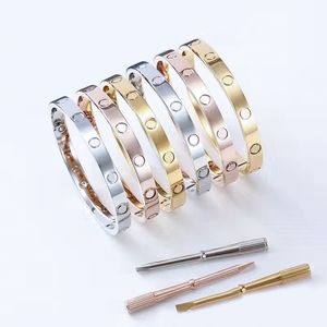 Mens love bracelet designer bracelets bangle luxury jewelry plated gold silver rose color diamond fashion bangles not allergic Women Bracelet cjeweler