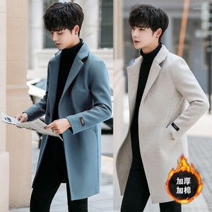 Men's Trench Coats Men's 2022 Plus Cotton Thickened Korean Version Of The Body Long Windbreaker Coat Fur