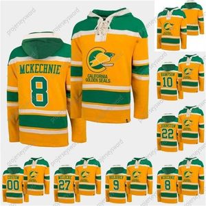 GLA MIT California Golden Seals Heritage Classic 60s Hoodie Walt McKechnie Ivan Boldirev Ted Hampson Joey Johnston Gilles Meloche Hockey Sweatshirts