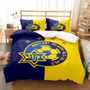 Sängkläder sätter Maccabi Tel Aviv Football Club Set EU Single Double King US Twin Full Queen Bed Linen 220923