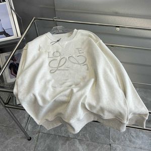 Loewew Hoodies 스웨트 셔츠 디자이너 까마귀 로우 브랜드 클래식 컬러 대비 자수 테리면 느슨한 둥근 목 캐주얼 남자 여자 '1566