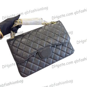 Французские женские сумки Jumbo Cross Body Bag Классические сумки с двойным клапаном из икры Стеганая телячья кожа GHW Плечо Multi Pochette Outdoor Sacoche Messenger Handbags 30X22CM