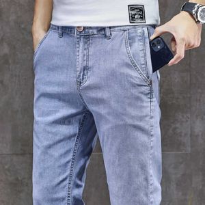 Mäns jeans sommar tunn fotled längd anti blixtlås avslappnad enkel fast färg bomull BOOKT MANIM CROPPED PANTS 220923