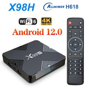 스마트 TV 박스 X98H 안드로이드 12 Allwinner H618 BT5.0 Wifi 6 2.4G 5G 4K 미디어 플레이어 셋톱 박스 VS T95Z PLUS