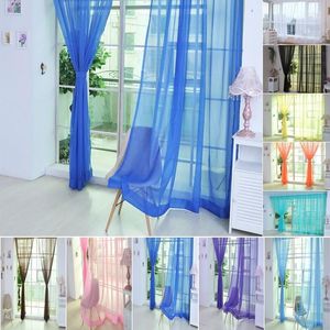 Vorhang, 1 Stück, Farbe, Tüll, Tür, Fenster, Drapierung, transparenter Schal