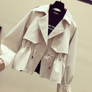 Kamek damski płaszcza kobiety Kobiety Krótki wiosenny płaszcz 2022 Sashes Oversize Vintage Cloak Overcoats Windbreaker Manteau Femme