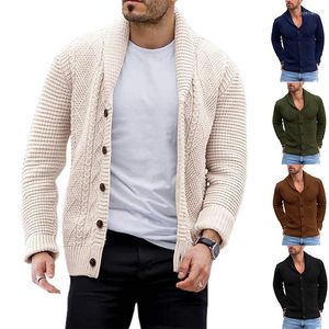 Men's Sweaters Winter Trendy Men's Sweater Cardigan Solid Color Lapel Knit Jacket Oversized Luxury Clothing Korean M-XXL