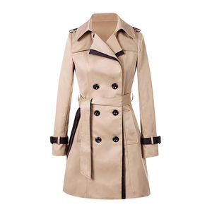 Primavera outono trench coats feminino fino duplo breasted senhoras trench coat longo feminino blusões tamanho grande casaco femmino