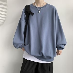 Męskie bluzy bluzy jesienne zwykłe harajuku wydrukowano ponadwymiarowy Korean Man Loose Pullovers 220924