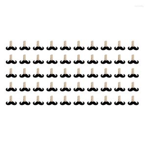 Decorative Figurines 50 PCS Wood Clips Craft Wooden Clip Beard Shape For To Hang Pictures Po Display Home Decoration DIY Art