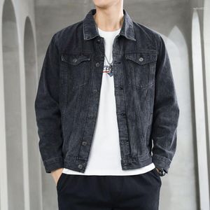 Men's Jackets 2022 Spring And Autumn Smoke Gray Denim Jacket Men's Casual Workwear Korean Slim Fit Winter Top Streetwear Hip Hop Men