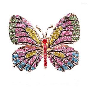 Broszki Wulibaby wielokolorowe czarny dhineston motyl Kobiety klasyczne stopnie urody owady śluby imprezowe broszki Pins prezenty