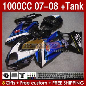 Fairings & Tank For SUZUKI GSXR 1000 CC K7 GSXR-1000 GSXR1000 07 08 Bodys 158No.62 1000CC GSX R1000 2007 2008 Bodywork GSX-R1000 2007-2008 Full Fairing Kit blue black