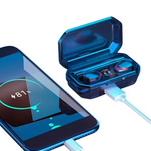 TWS EARPHONES Power Bank In-Ear Gaming Bluetooth Cuffie Wireless Earuds Headphone 2000mah Charger Charging Box Led Light Digital Display Touch Controll Handfri