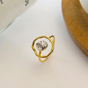 Cluster Rings 925 Sterling Silver Geometric Toe For Women Korean Trendy Personalized Gold Ring Anelli Argento Donna Fine Jewelry 2022