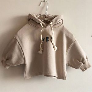 Kazak 3998 çocuk s hoodies Sonbahar Mektubu Baskılı Erkek Hooded Sweater Top Gevşek Kız Sweatershirt Tüm Maç Çocuk Tops 220924