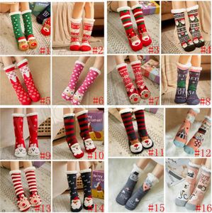 Julstickor Cartoon Christmas Treehouse Womens Thick Sherpa Fleece Foded Thermal Socks Christmal Decorations 16Styles P0927