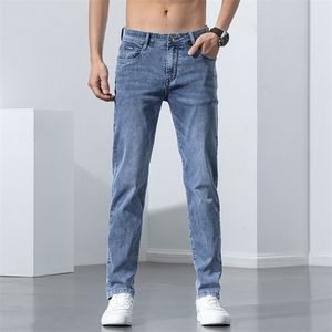 Dżinsy męskie rozciąganie chuda wiosenna moda swoboda bawełniana dżins Slim Fit Pants Męskie spodnie 220924