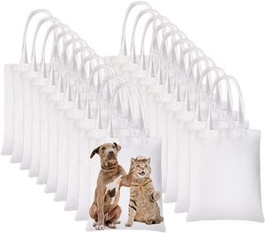 Sublimations-Tragetaschen, leere Einkaufstüten aus Segeltuch zum Dekorieren und Basteln, Weiß, DHL P0927