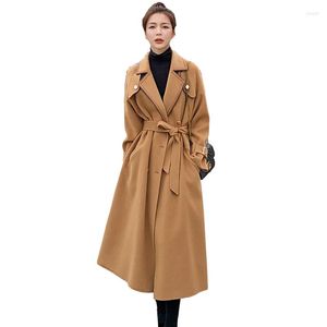 Mulheres femininas Mulheres outono Inverno Cashmere Woolen Coats